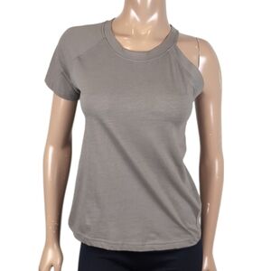 Cloth Asymmetric Tshirt Tank Top Mashup Casual Short Sleeve Tee Army Green